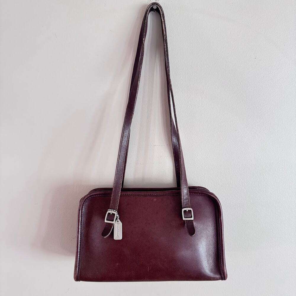 Coach Vintage Swing Zip Bag Glovetanned Cowhide Leather Mahogany Brown 9051